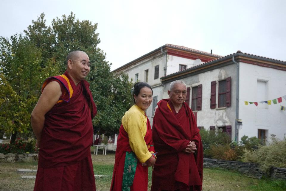 Géshé Jamphel, Khandro La et Lama Zopa